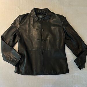 Banana Republic-  size M - black- 100% leather jacket